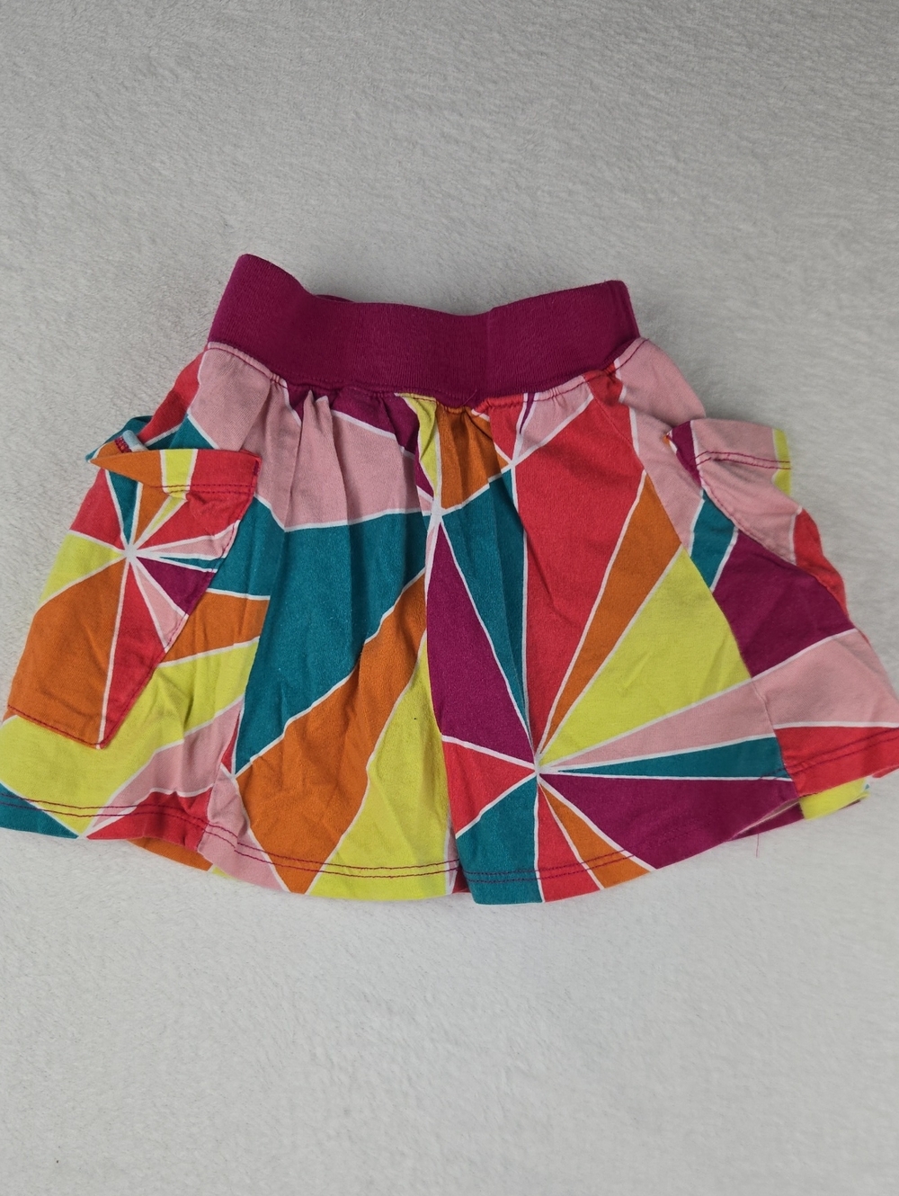 Colorful Tea Skirt with Shorts and Pockets Size 3 Pink Red Yellow Green